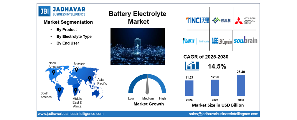 Battery Electrolyte Market Size, Trends, Growth Report (2030) | Jadhavar Business Intelligence